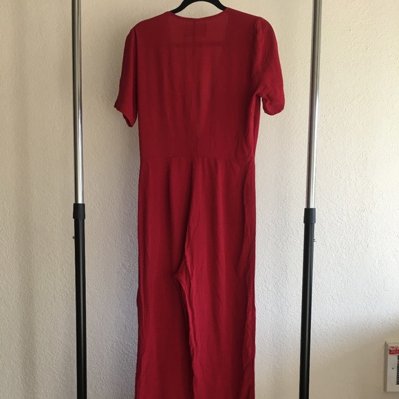 Reformation Red Farah Jumpsuit Bodysuit Size 8 - Picture 6 of 8
